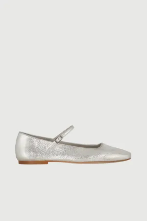 Julieta Mary Janes in Silver Leather