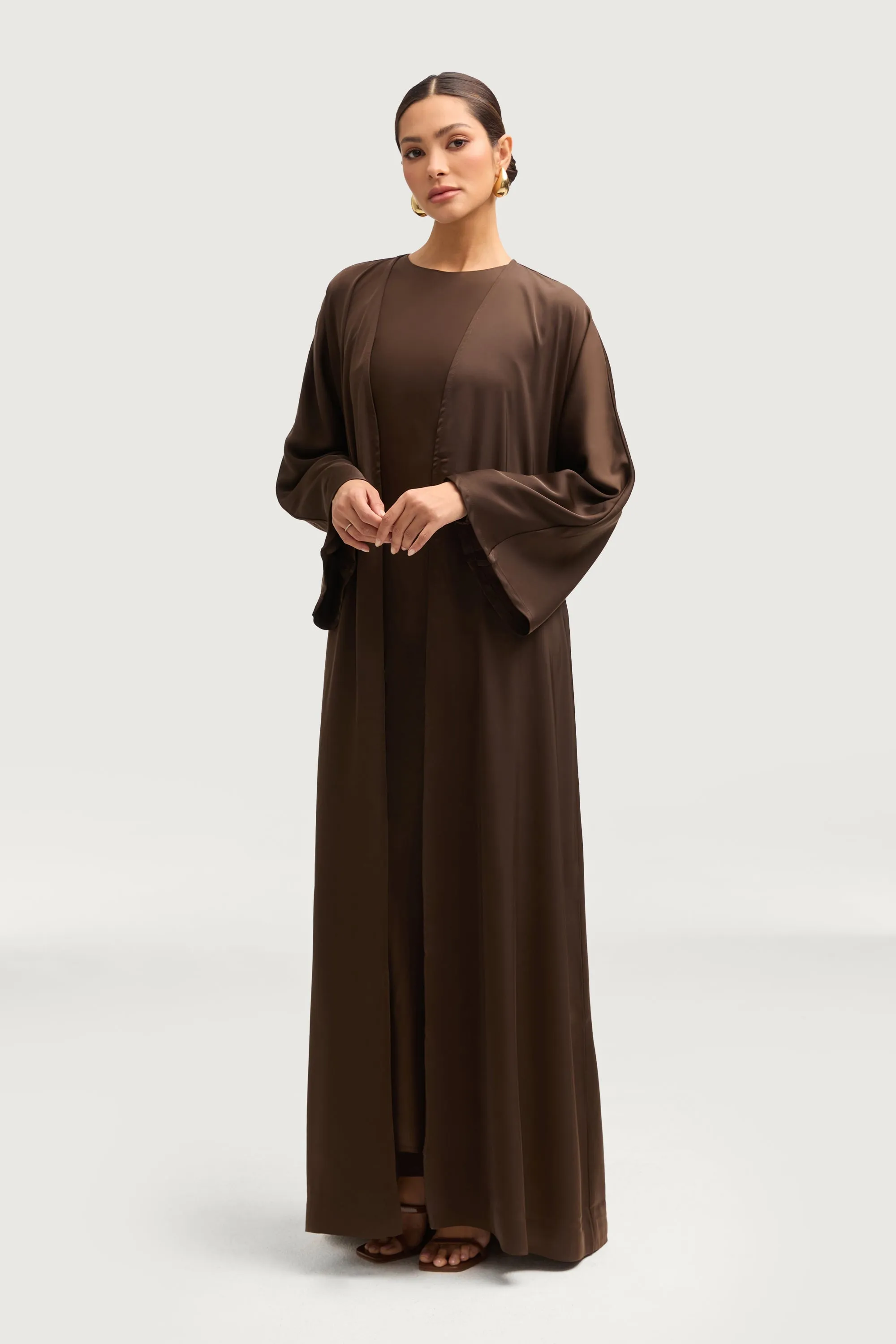 Kamila Open Abaya - Espresso