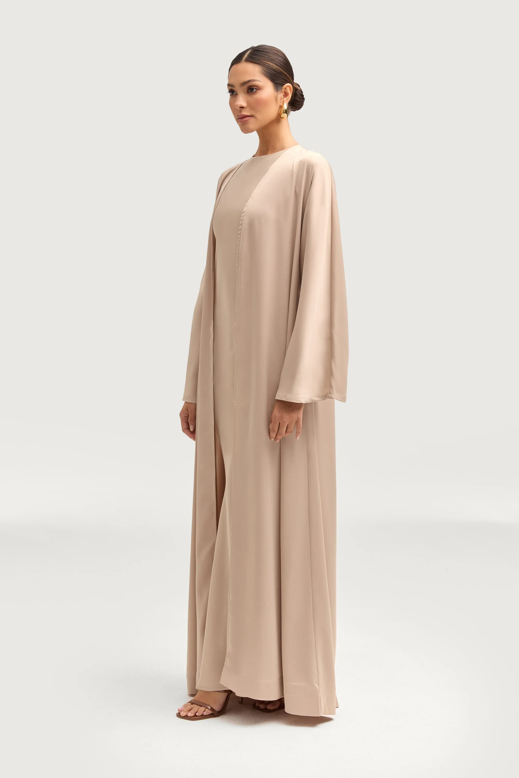 Kamila Open Abaya - Stone