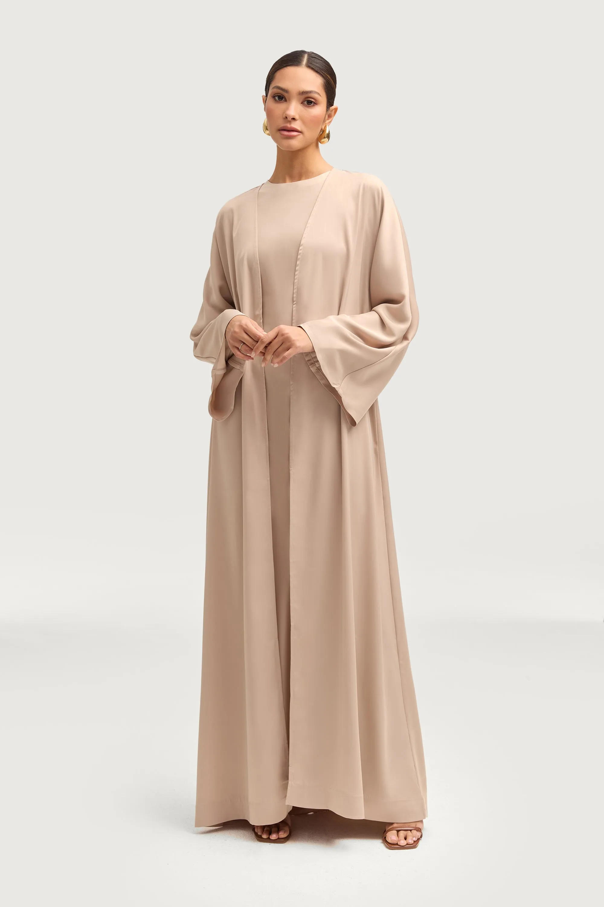 Kamila Open Abaya - Stone