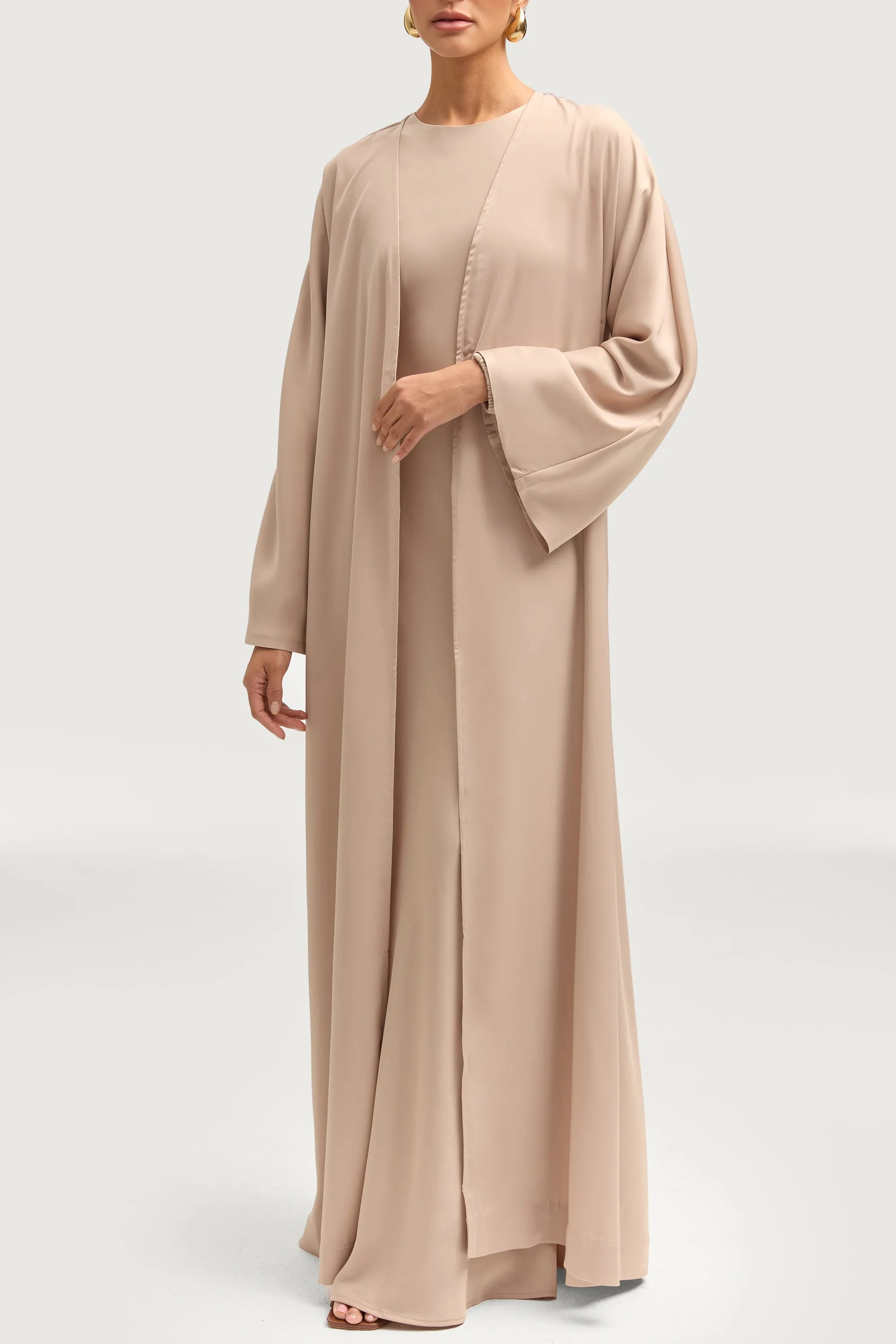 Kamila Open Abaya - Stone