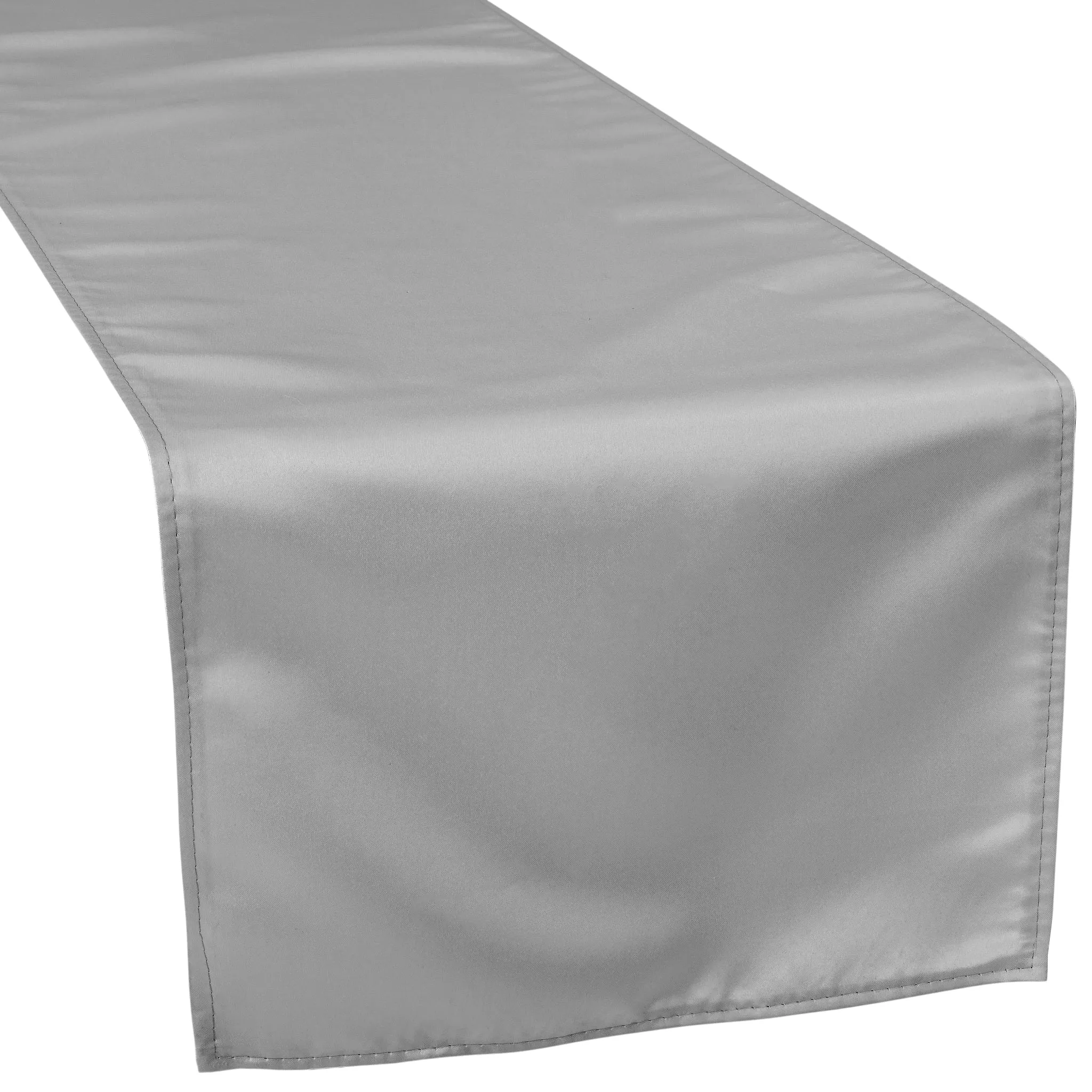 Lamour Satin Table Runner - Gray/Silver