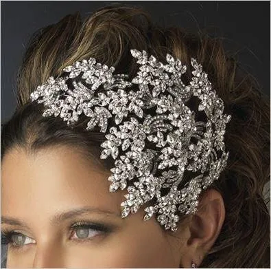 large Vintage couture inspired crystal tiara side hair piece by Crystal wedding uk