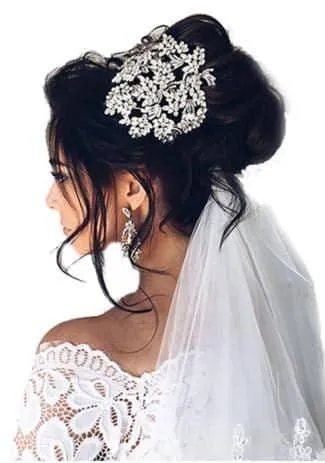 large Vintage couture inspired crystal tiara side hair piece by Crystal wedding uk