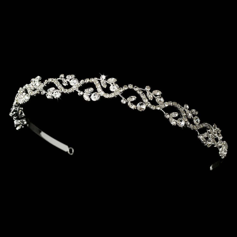 Lovely Crystal Encrusted Bridal Hair Vine Headpiece