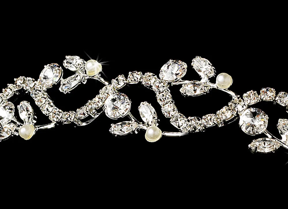 Lovely Crystal Encrusted Bridal Hair Vine Headpiece