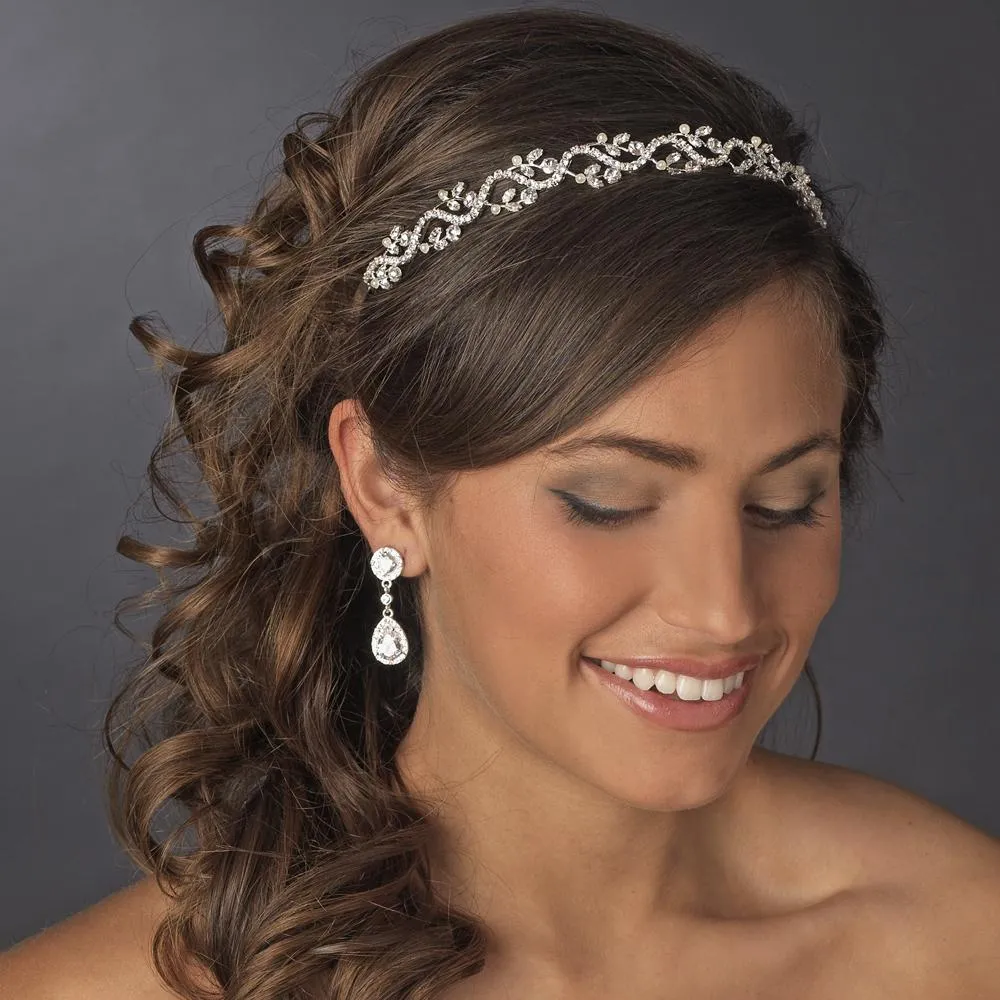 Lovely Crystal Encrusted Bridal Hair Vine Headpiece