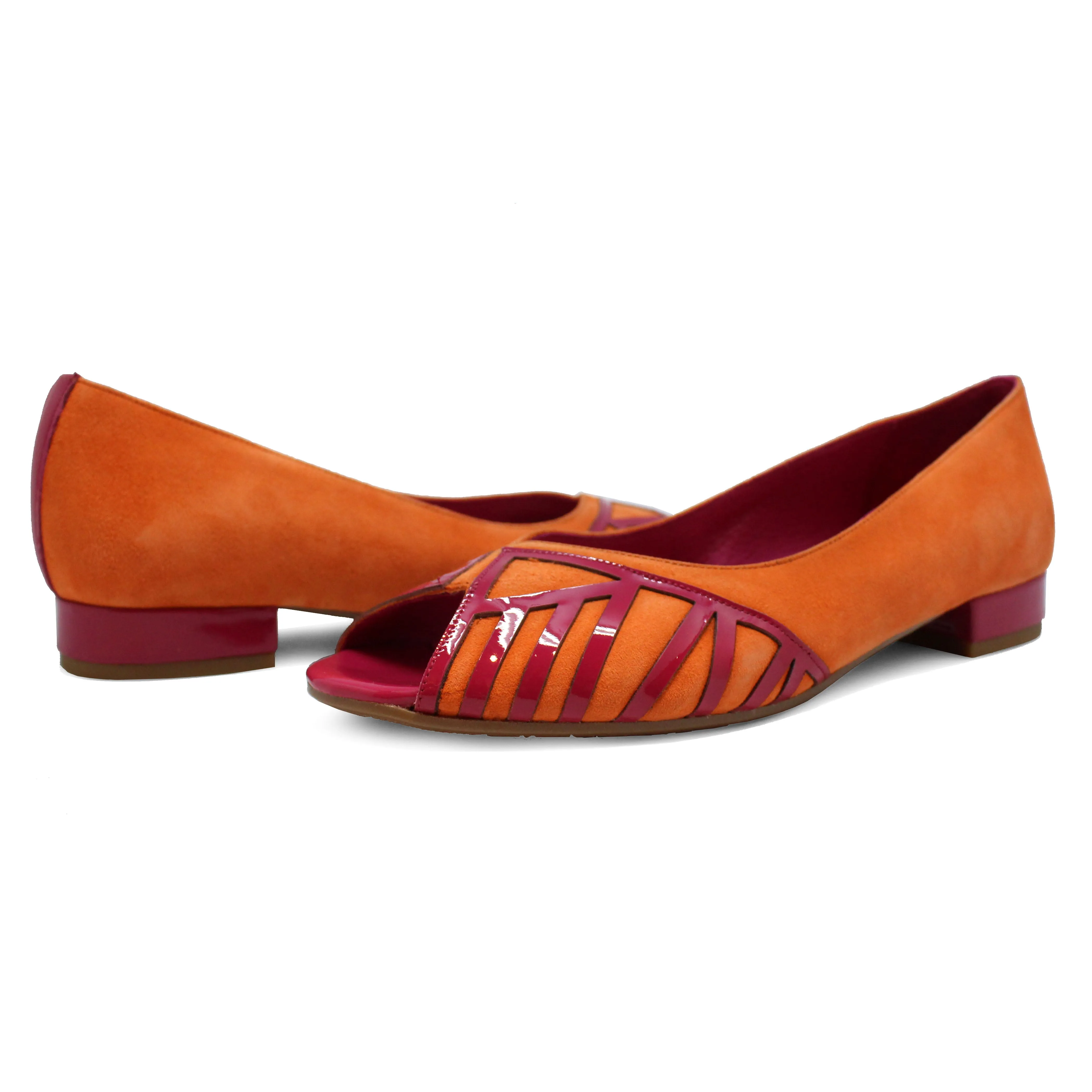 Peruse - Orange/Fuchsia flat shoe