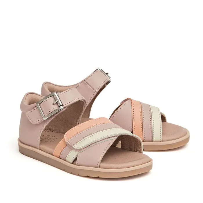 Pretty Brave Georgia  Pink 3 Tone Leather Sandal 23-28