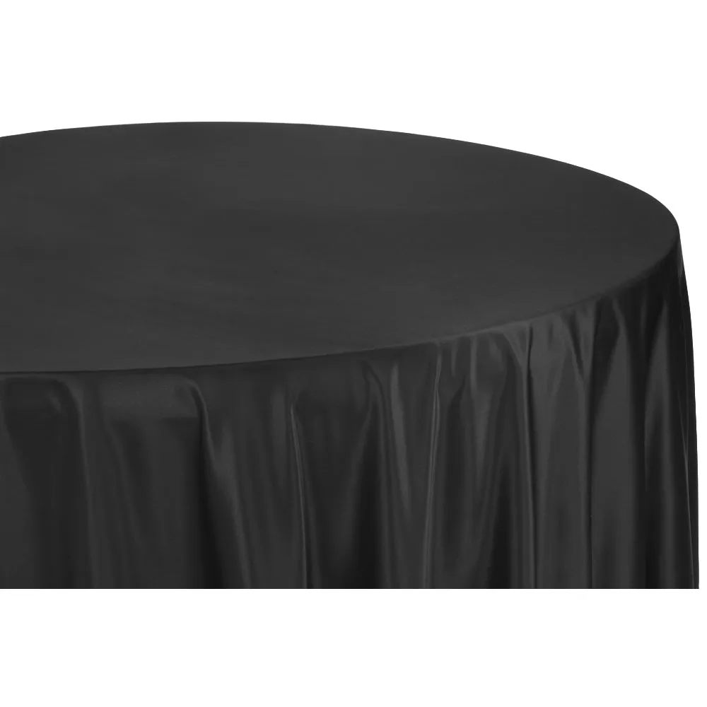 Round 108" Lamour Satin Tablecloth - Black