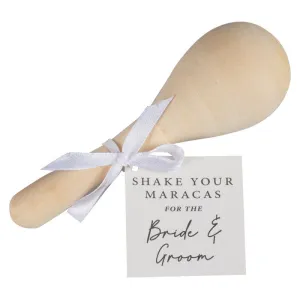 Rustic Romance Wedding Favour Maracas 12cm x 3.5cm 5pk