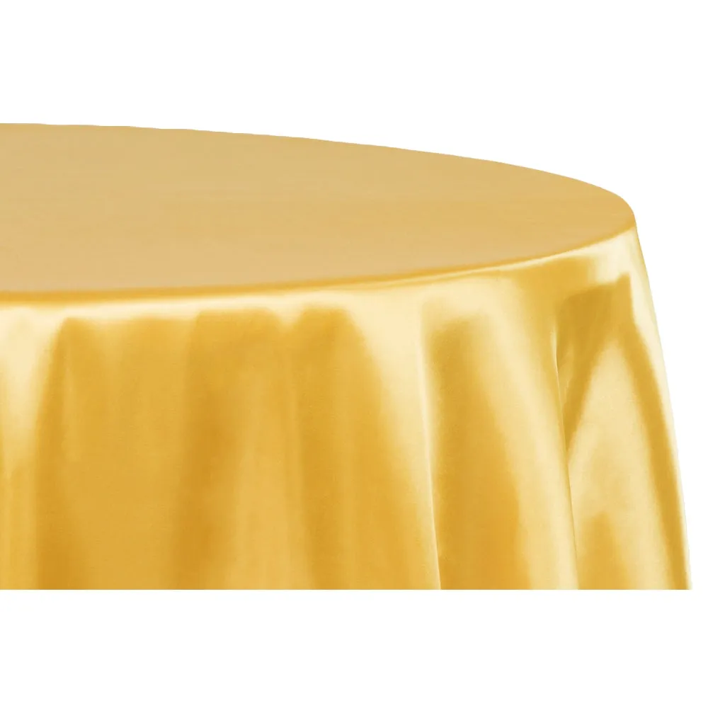 Satin 132" Round Tablecloth - Bright Gold