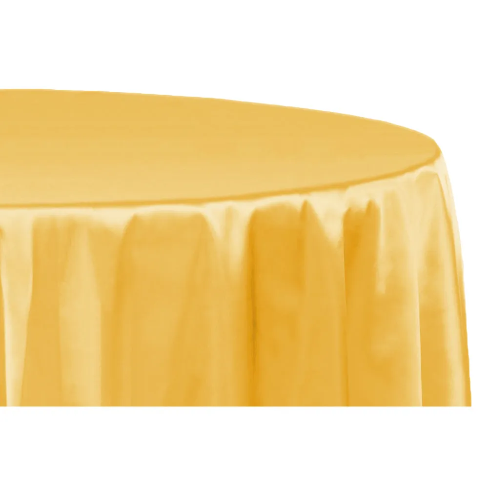 Satin 132" Round Tablecloth - Canary Yellow (Bright Yellow)