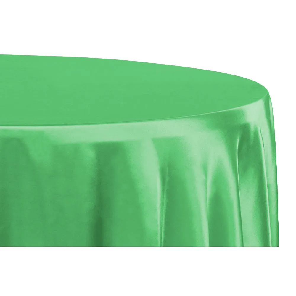 Satin 132" Round Tablecloth - Kelly Green