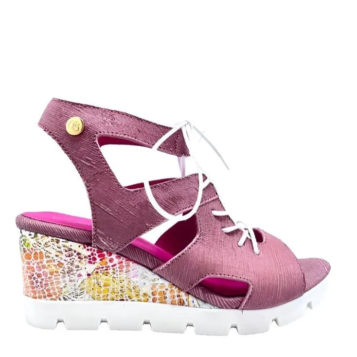 Sissors wedge sandal dusty pink lazer wedge sandal