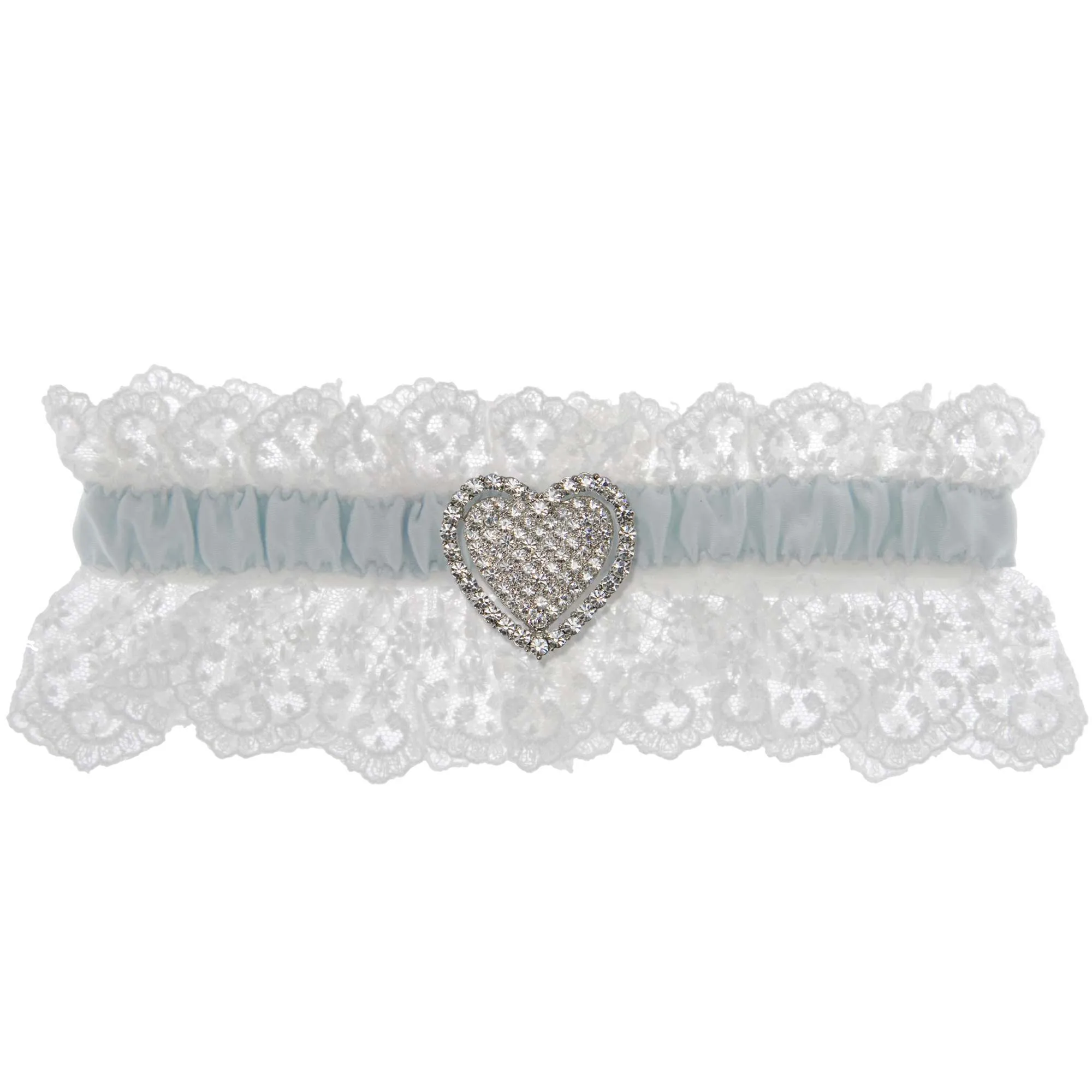 Something Blue Wedding Garter - White