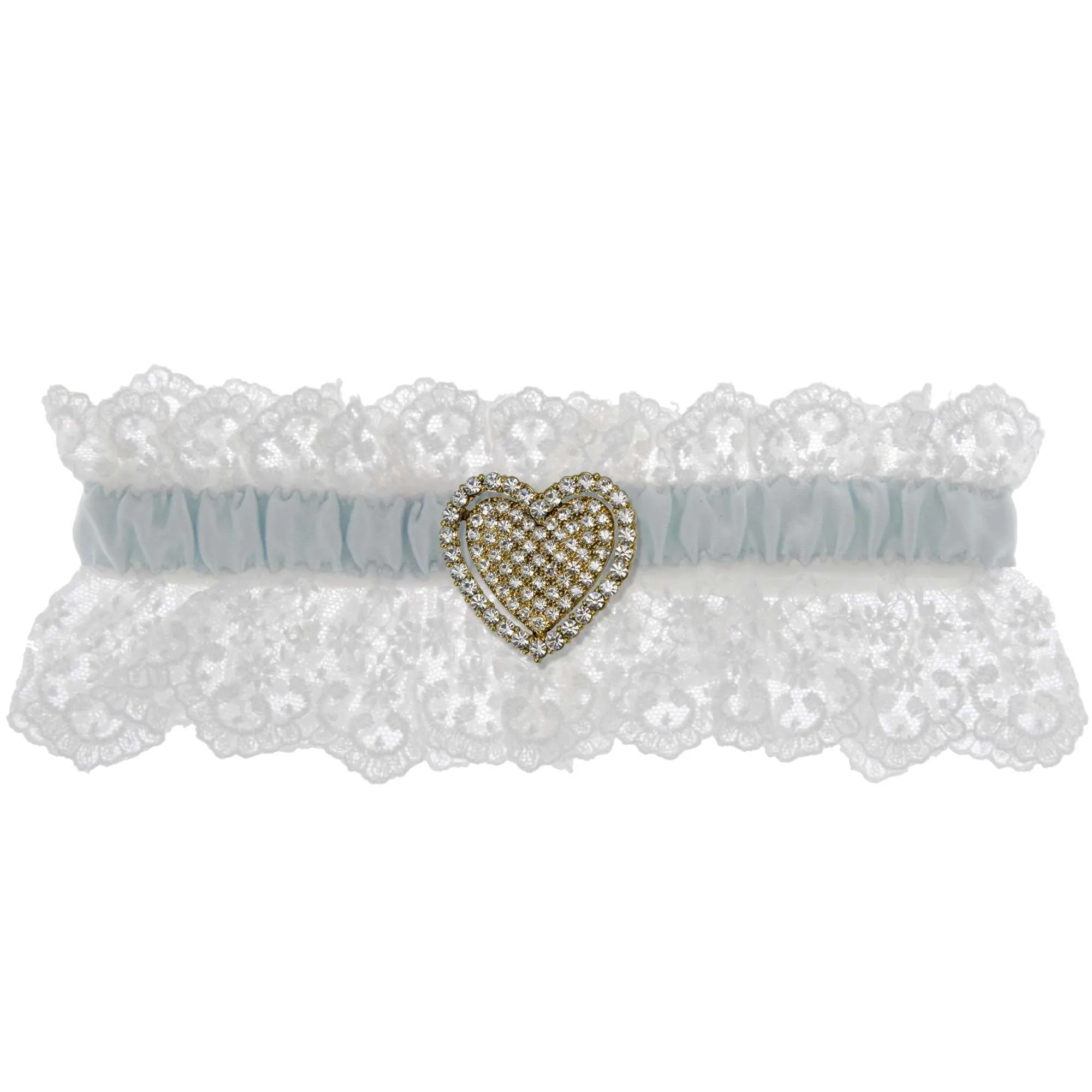 Something Blue Wedding Garter - White