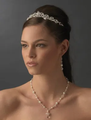 Swarovski Crystal Encrusted & Freshwater Pearl Bridal Tiara