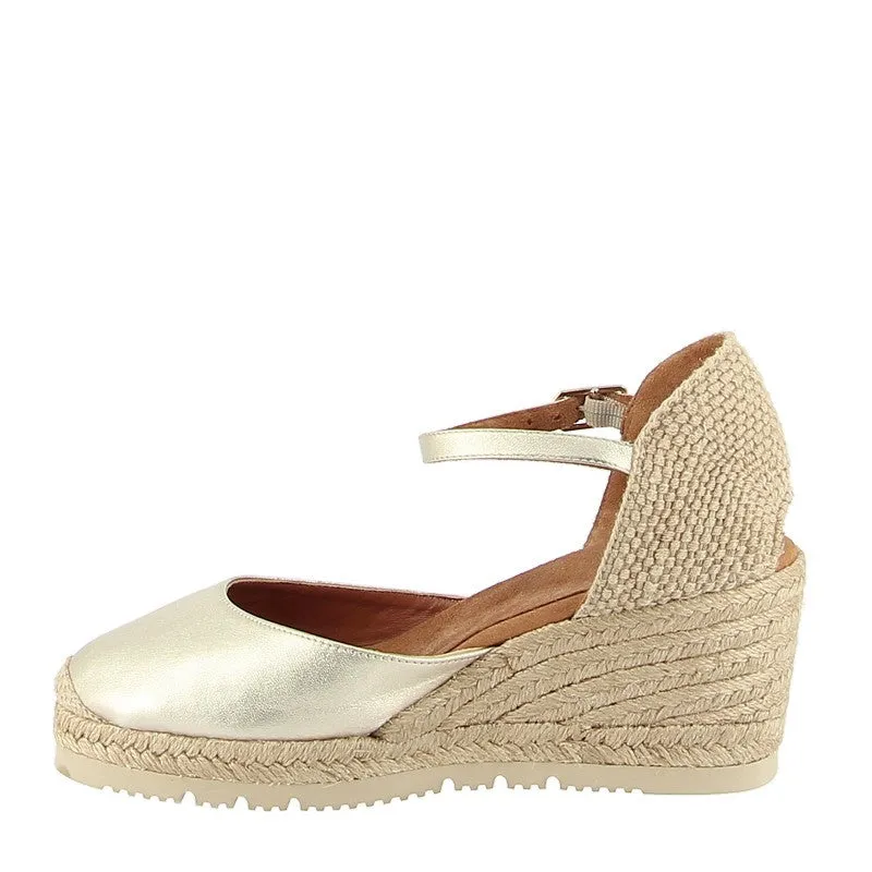 Unisa Caceres Gold Wedge Espadrille