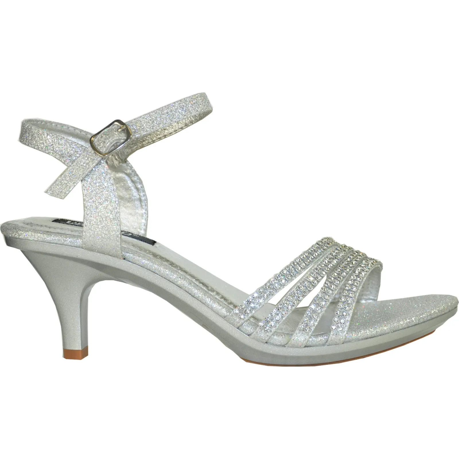 VANGELO Women Sandal FERNE-1 Heel Party Prom & Wedding Sandal Silver