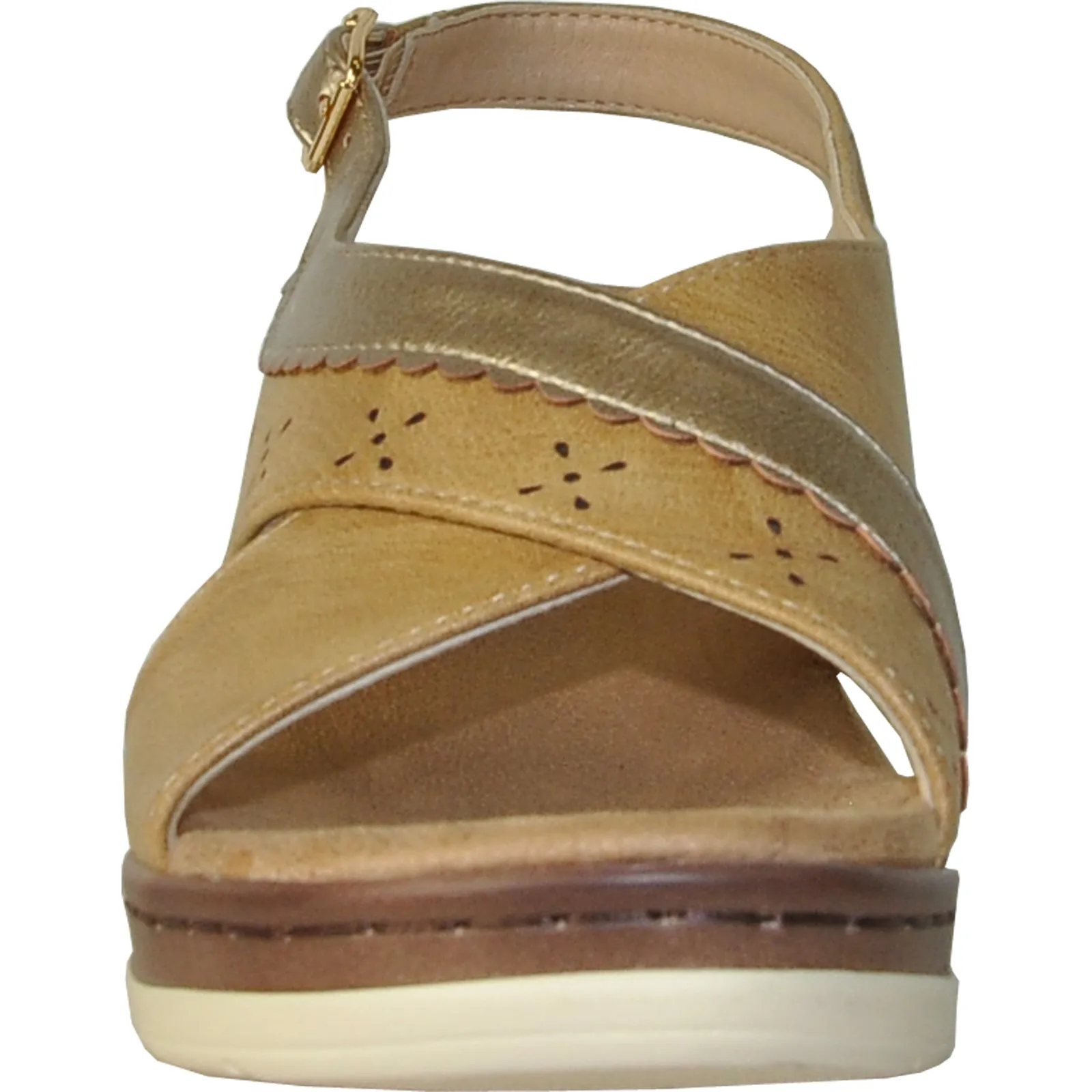 VANGELO Women Sandal PARKER Wedge Sandal Tan