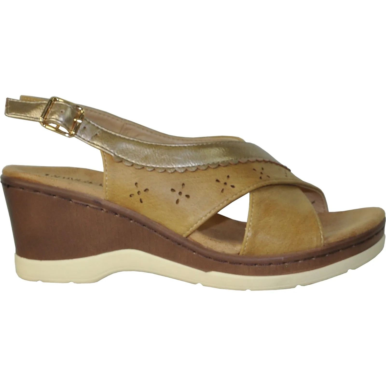 VANGELO Women Sandal PARKER Wedge Sandal Tan