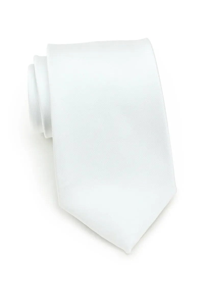 White Solid Necktie