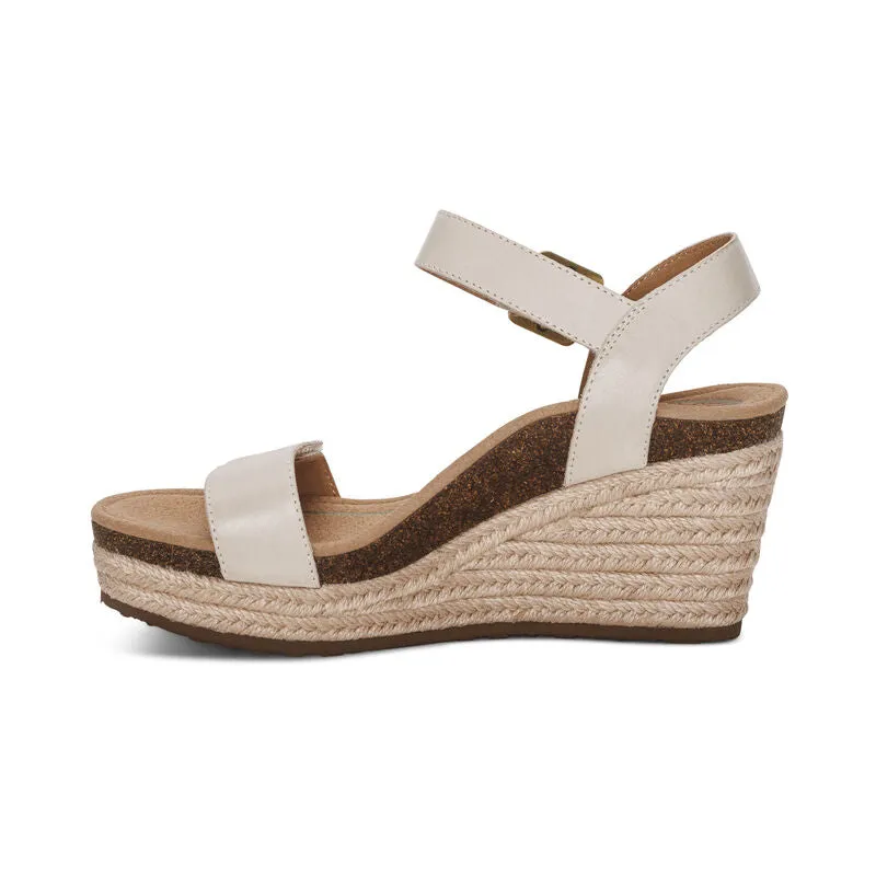 WOMEN'S AETREX SYDNEY QUARTER STRAP ESPADRILLE WEDGE | IVORY